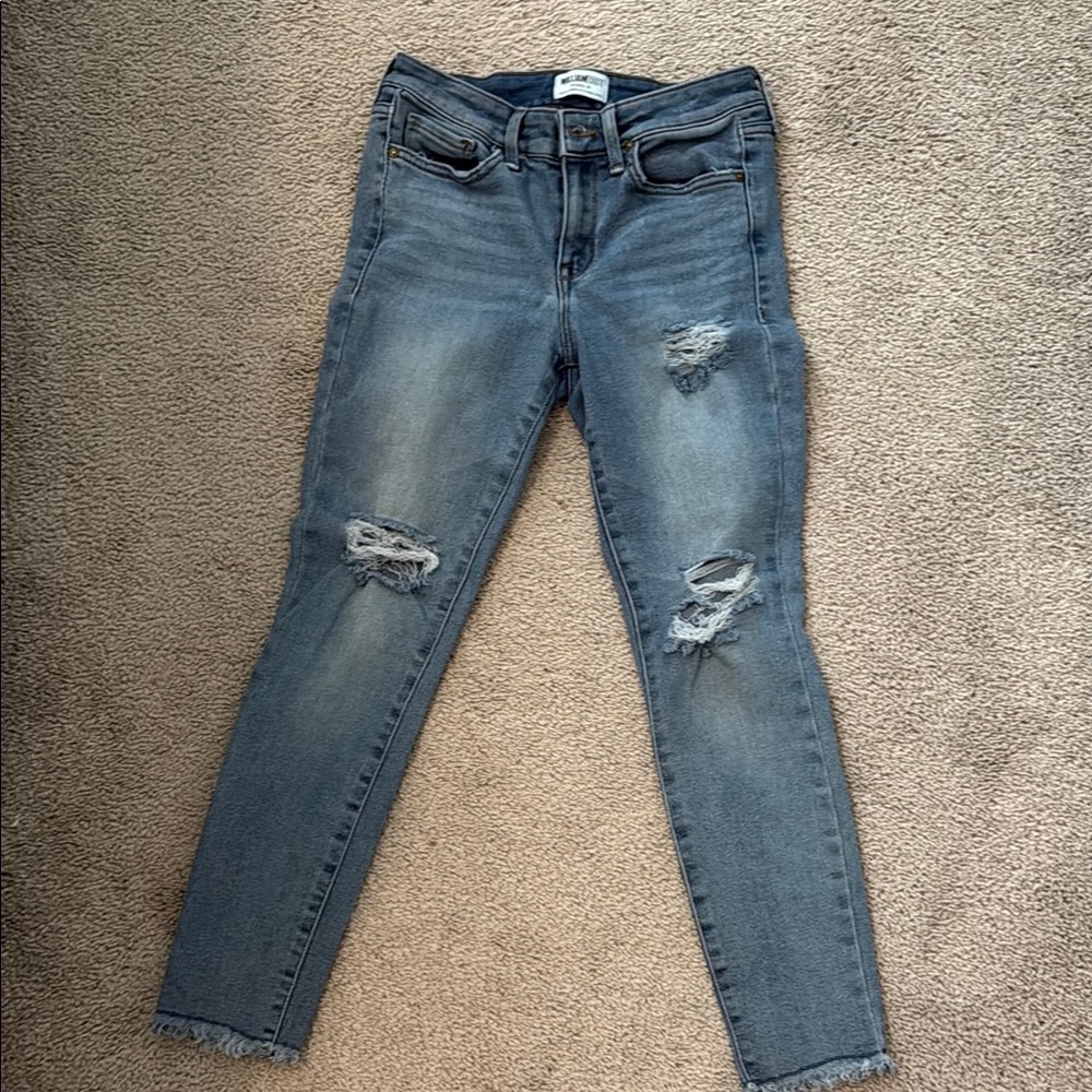 William Rast Blue Skinny Jeans Distressed Design